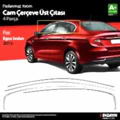 S-Dizayn Fiat Egea SD Krom Cam Üst Çıtası 4 Prç. 2015 Üzeri (Mat Krom) A+ Kalite