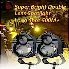 Offroad sis lambası sarı beyaz 25W+25W  12-60V set 6.8x6.8x7cm   /  LASS388