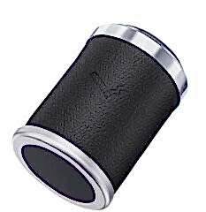 Işıklı küllük deri kaplamalı-basmalı siyah / ICKU60