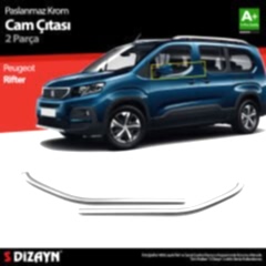 S-Dizayn Peugeot Rifter Krom Cam Çıtası 2 Prç. 2019 Üzeri A+ Kalite