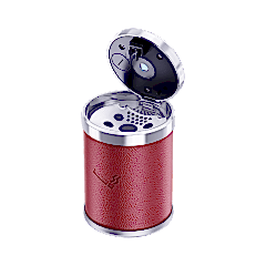 Işıklı küllük deri kaplamalı-basmalı bordo / ICKU60-1