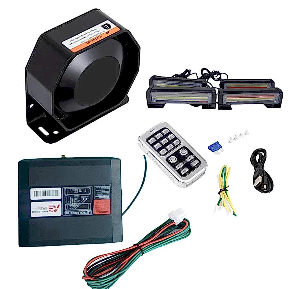 17 çakar fonksiyonlu 300w siren 4 çakarlı kırmızı-mavi-beyaz / SSSR55