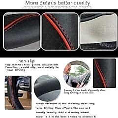 Direksiyon Simidi Kaplaması, 38 cm/15 inç Deri Direksiyon Simidi Kılıfı İğne ve İplikle El Yapımı