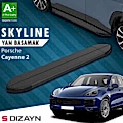 S-Dizayn Porsche Cayenne 2 Skyline Siyah Yan Basamak 193 Cm 2011-2017 A+ Kalite