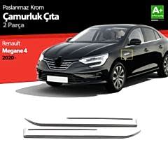 Renault Megane Uyumlu 4 Krom Çamurluk Sinyal Çıtası 2 Parça. 2020 Üzeri