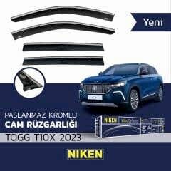 TOGG Uyumlu T10X 2023- Kromlu 4'lü Cam Rüzgarlığı