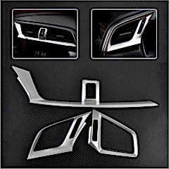 Honda Civic Uyumlu Fc5 2016-2020 Hava Menfez Kaplama 3 Parça - Silver (Kalın)