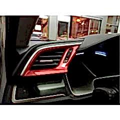 Honda Civic Uyumlu Fc5 2016-2020 Hava Menfez Kaplama 3 Parça - Kırmızı