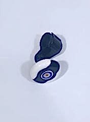 Beyaz-Siyah Dönebilen Vites Topuzu Nazar Boncuğu Stickerlı