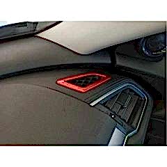 Honda Civic Uyumlu Fc5 2016-2020 Hava Menfez Kaplama 2 Parça - Kırmızı