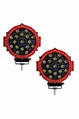 Off Road Sis Lambası Kırmızı 16 Cm Yuvarlak 17 Led 2 Adet