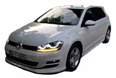 Volkswagen Golf Uyumlu 7 (2012-2019) Aerodinamik Yan Marşpiyel Seti (Plastik) Kırmızı Boyalı