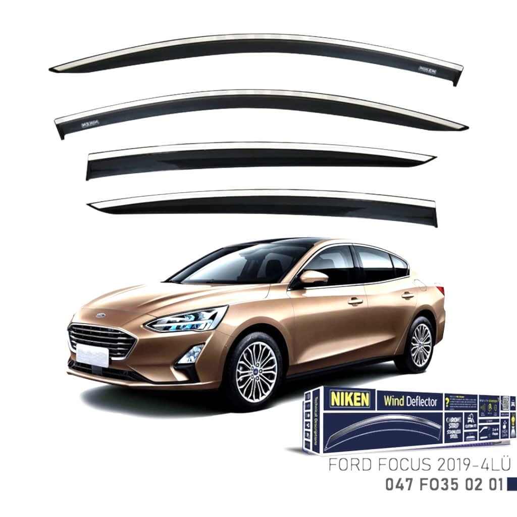 Niken Ford Uyumlu Focus 5 2019 Sonra Kromlu Cam Rüzgarlığı 4Lü
