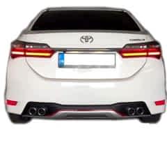 Toyota Corolla Uyumlu Difüzör Egsoz Görünümlü Kırmızı Şeridli Parça