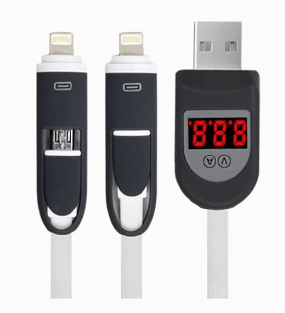 Voltaj Göstergeli Çok Fonksiyonlu Mikrofonlu Usb'Li Şarj Kablosu / Icca86