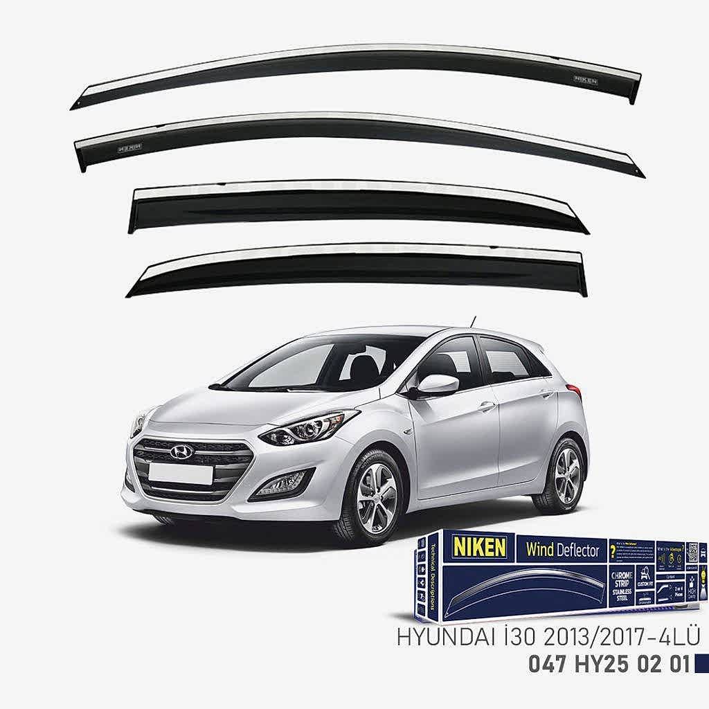 Niken Hyundai Uyumlu I30 Kromlu Cam Rüzgarlığı 2013 - 2017