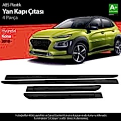 S-Dizayn Hyundai Kona ABS Plastik Yan Kapı Koruma Çıtası 2018 Üzeri A+ Kalite