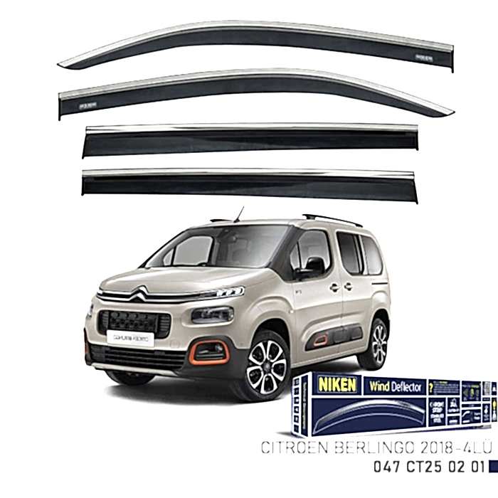 Niken Citroen Berlingo -Rifter 2018 Sonrası Kromlu Cam Rüzgarlığı