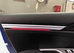 Honda Civic Uyumlu Fc5-Fk7 2016-2020 Işıklı İç Kapı Çıtası 4 Parça Kırmızı