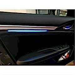 Honda Civic Uyumlu Fc5-Fk7 2016-2020 Işıklı İç Kapı Çıtası 4 Parça Mavi