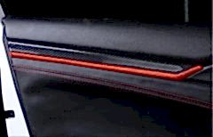 Honda Civic Uyumlu Fc5 2016-2020 Kapı Döşeme Çıtası Red&Karbon