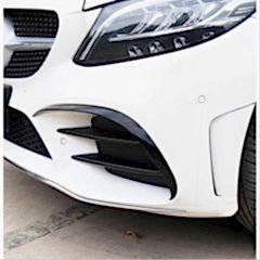 Mercedes W205 Uyumlu 2015-2018 Ön Tampon Bıçakları 2 Parça (Piano Black)