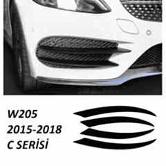 Mercedes W205 Uyumlu 2015-2018 Sis Kası 4 Parça (Piano Black)
