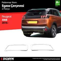 Peugeot 3008 Uyumlu Krom Egzoz Çıkışı 2 Parça. 2016 Üzeri