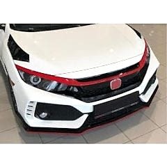 Honda Civic Uyumlu Fc5 2016-2020 Ön Panjur Kas Kaplama Kırmızı