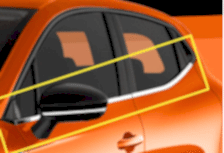 Renault Uyumlu Clio 5 2019- Cam Çıtası Paslanmaz Çelik 4 Parça