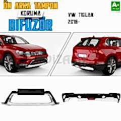S-Dizayn Tiguan 2 Ön ve Arka Tampon Koruma Difüzör Seti 2016 Üzeri A+ Kalite