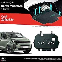 S-Dizayn Opel Zafira Life Çelik Karter Muhafaza Koruma 2020 Üzeri A+ Kalite