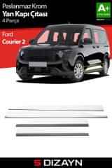 S-Dizayn Ford Courier Krom Yan Kapı Çıtası 4 Prç. 2023 Üzeri A+ Kalite