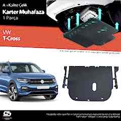 S-Dizayn VW T-Cross Çelik Karter Muhafaza Koruma 2019 Üzeri A+ Kalite