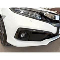 Honda Civic Uyumlu Fc5 2019-2021 Ön Sis Kaşı Kaplaması Karbon (Makyajlı Kasa)