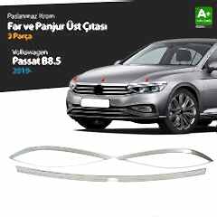 Volkswagen Passat Uyumlu B8.5 Krom Far Üzeri Çıta Seti 3 Parça 2019 Ve Üzeri
