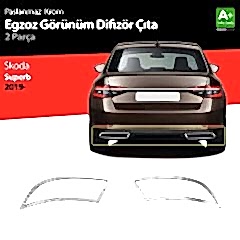 Skoda Superb Uyumlu Krom Egzoz Çıkışı 2 Parça 2020 Ve Üzeri