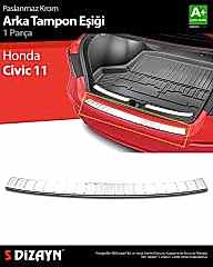 S-Dizayn Honda Civic 11 Krom Arka Tampon Eşiği 2021 Üzeri