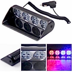 Cam İçi Uyumlu Çakar Lamba Uzaktan Kumandalı 16 LED 24W 12V Kırmız