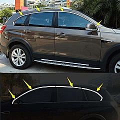 Chevrolet Captiva Uyumlu 2006 Sonrası Cam Üst Çıtası Krom Parça