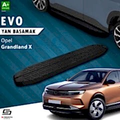 S-Dizayn Opel Grandland X 2 Hybrid Evo Siyah Yan Basamak 183 Cm 2024 Üzeri A+ Kalite