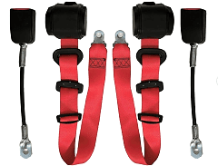 Oto Emniyet Kemeri Kırmızı 3 Nokta Otomatik Demir Kollu 1 Takım 2 Adet