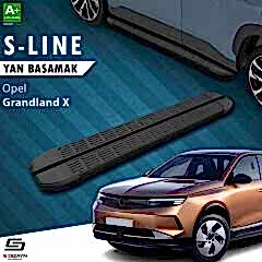 S-Dizayn Opel Grandland X 2 Hybrid S-Line Siyah Yan Basamak 183 Cm 2024 Üzeri A+ Kalite