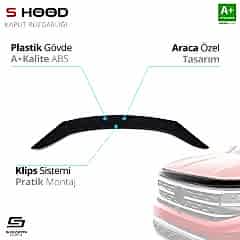 S-Dizayn Opel Uyumlu Vivaro ABS Plastik Kaput Rüzgarlığı 2014-2018 A+Kalite Parça