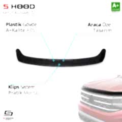 S-Dizayn Peugeot Uyumlu Expert ABS Plastik Kaput Rüzgarlığı 2017 Üzeri A+Kalite Parça