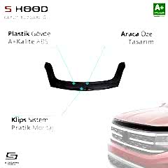 S-Dizayn Peugeot Uyumlu Partner ABS Plastik Kaput Rüzgarlığı 2015-2018 A+Kalite Parça
