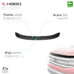 S-Dizayn Peugeot Uyumlu Partner ABS Plastik Kaput Rüzgarlığı 2019 Üzeri A+Kalite Parça