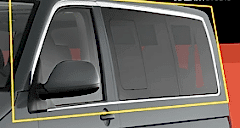 Volkswagen Uyumlu T5 Transporter 2003-2022 Uzun Şase Cam Çerçevesi Paslanmaz Çelik