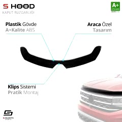 Renault Uyumlu Clio 5 ABS Plastik Kaput Rüzgarlığı 2020 Üzeri A+Kalite