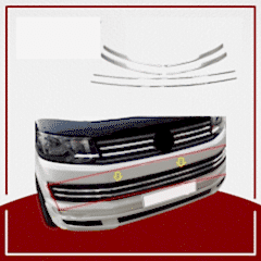 Volkswagen Uyumlu T6 Transporter 2019- Ön Tampon Çıtası 6 Parça Paslanmaz Çelik